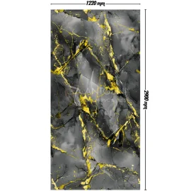 Black - Gray Marble's Golden Embellishments